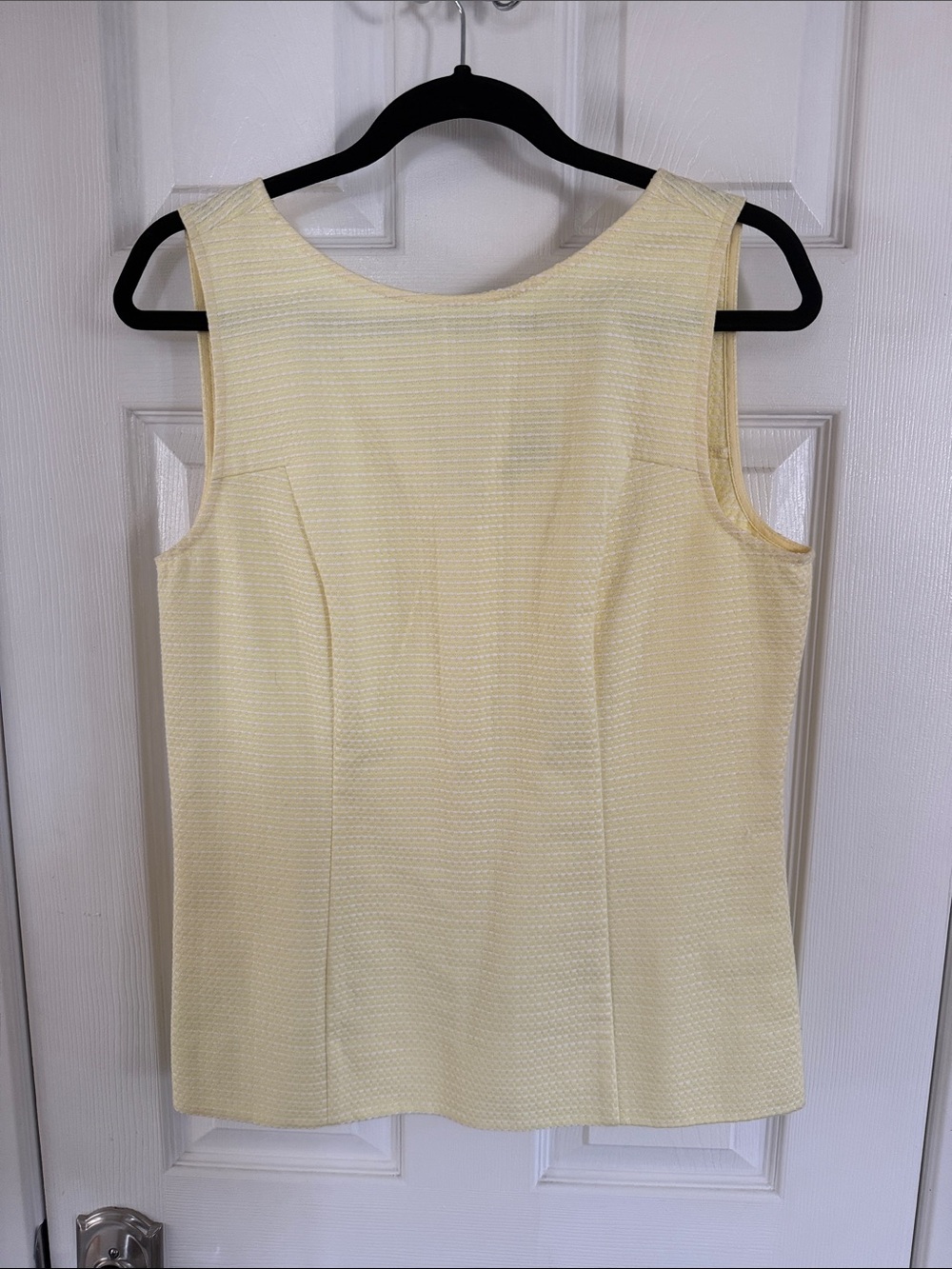 Banana Republic Pale Yellow Sleeveless Textured Tank Top